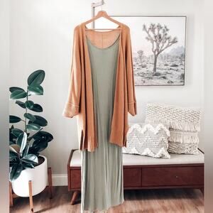 NWOT Slow Mornings golden harvest drapey Knit slouchy cardigan Sweater L